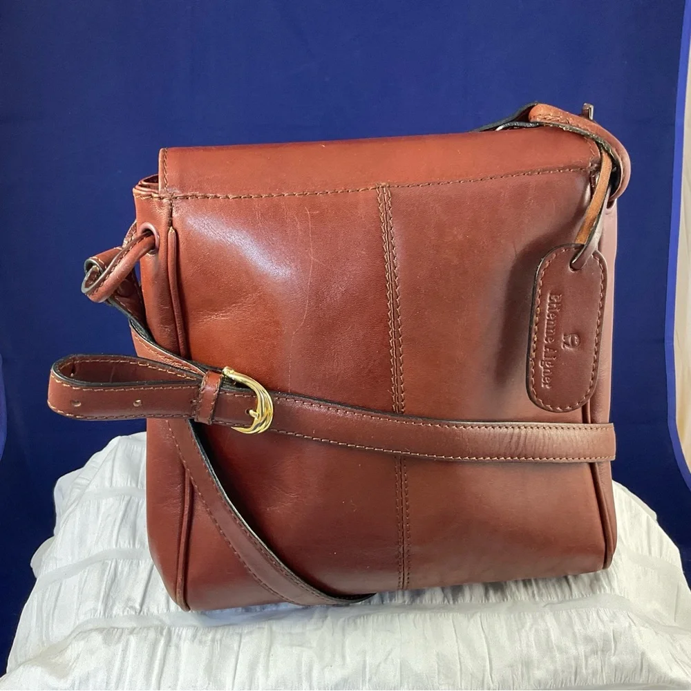 Etienne Aigner Woven Leather Crossbody in Rich Brown with Gold Hardware - Picture 4 of 16